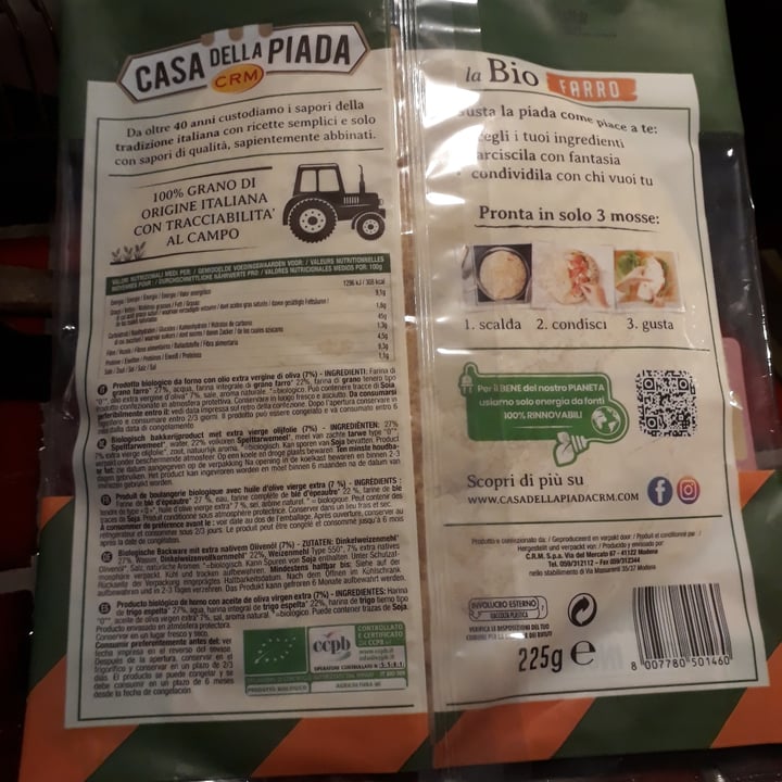 review photo of Casa della piada crm La bio Farro shared by @francesca79 on 02 Apr 2022 - review