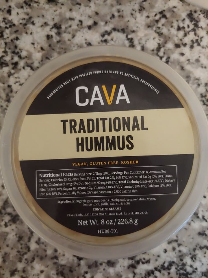 photo of Cava Traditional Hummus shared by @vecanter on  10 Jul 2019 - review