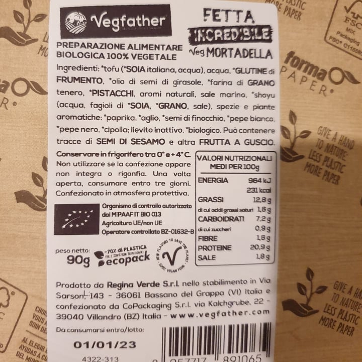 photo of Vegfather Fetta incredibile mortadella shared by @sharon69 on  03 Dec 2022 - review