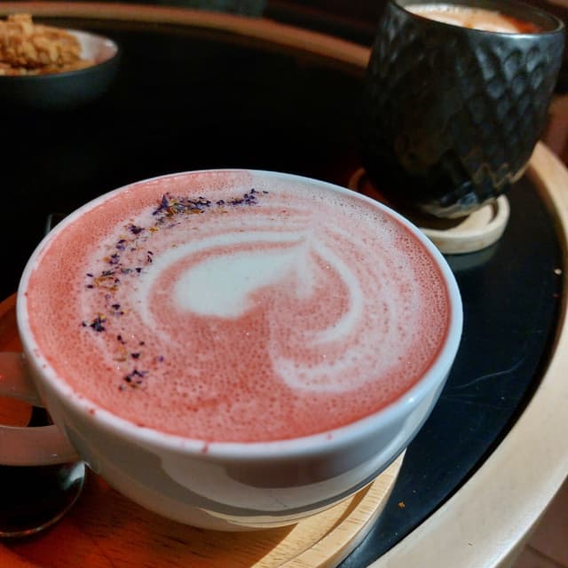 Photo of the dish “Rose Vanilla Latte with Soy Milk”