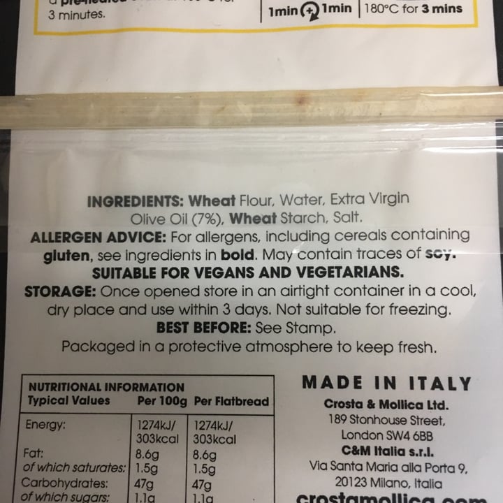 review photo of Crosta & Mollica Piadina Piadina 3 flat breads shared by @dandan4 on 05 Feb 2022 - review
