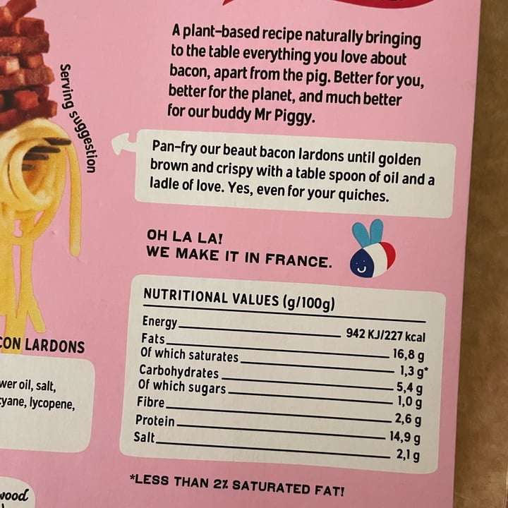 photo of La Vie Foods lardons végétaux fumés shared by @laricettaveg on  09 Nov 2022 - review