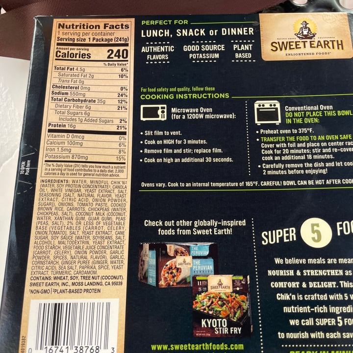 review photo of Sweet Earth Butter Chik’n shared by @s10bee on 04 Aug 2021 - review
