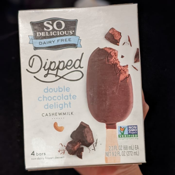 photo of So Delicious Dairy Free Dipped Double Chocolate Delight Cashewmilk Ice Cream Bar shared by @veggieassassin on  29 Jan 2021 - review