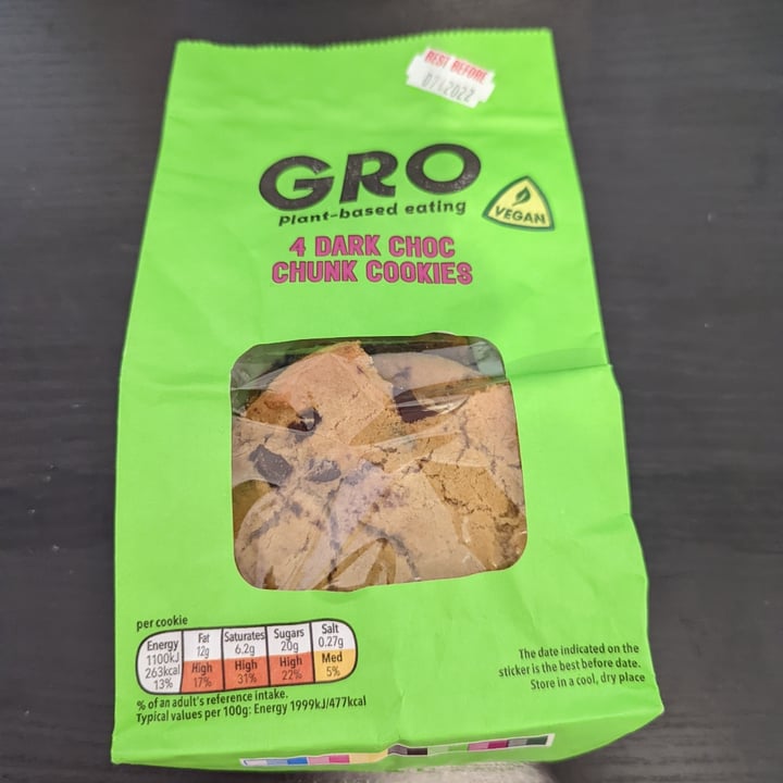 photo of GRO 4 dark choc chunk cookies shared by @sarahburland on  31 Jan 2022 - review