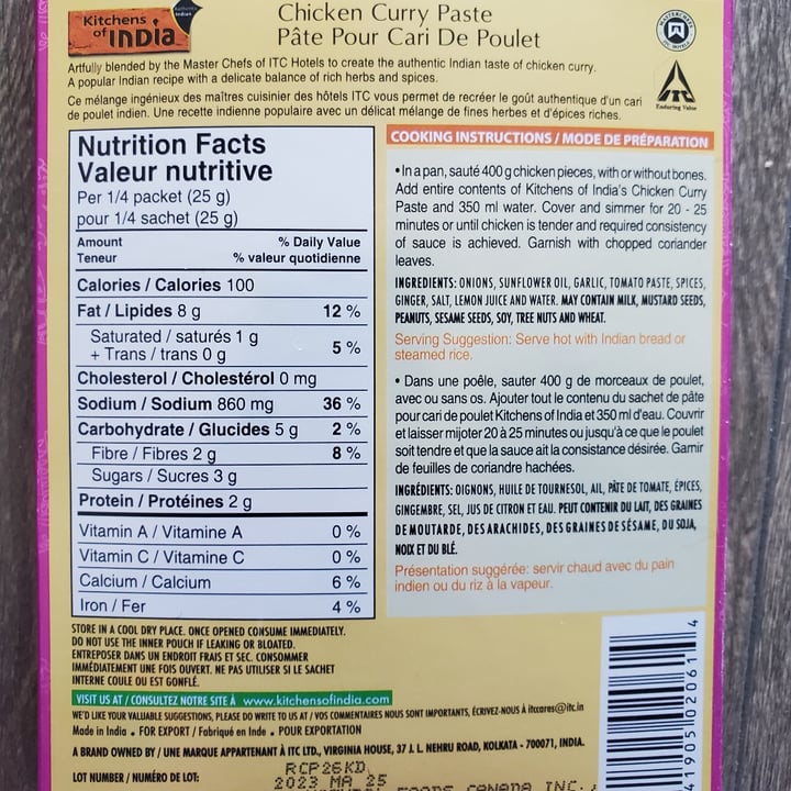 review photo of Kitchens of India Chicken Curry Paste shared by @eveirl on 03 Dec 2021 - review