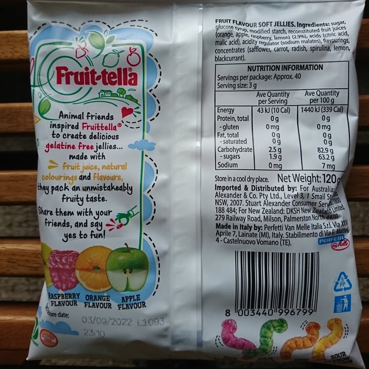 photo of Fruit-tella Sour Wrigglers shared by @transcending on  18 Aug 2021 - review