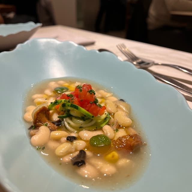 Photo du plat “Judías de “ganxet” con calabacín”