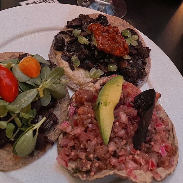 photo of Páramo Taco De Carnitas Veganas, Taco De Setas Con Mole Y Tostada De Berenjena shared by @anagallardoc on  16 Jun 2021 - review