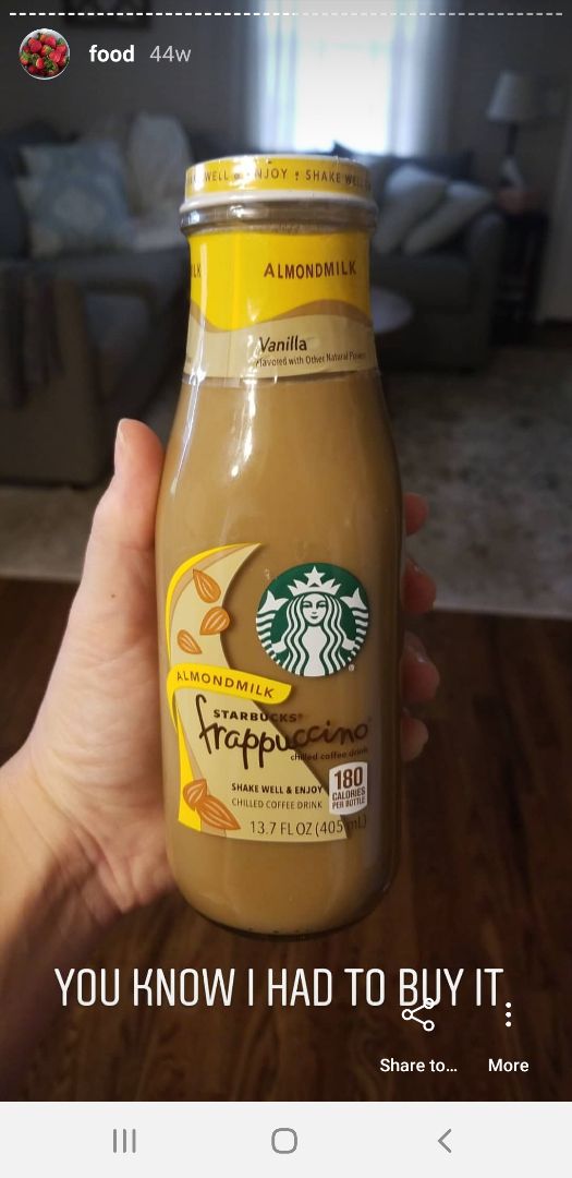 review photo of Starbucks Almond Frappuccino shared by @jpatterson on 16 Apr 2020 - review