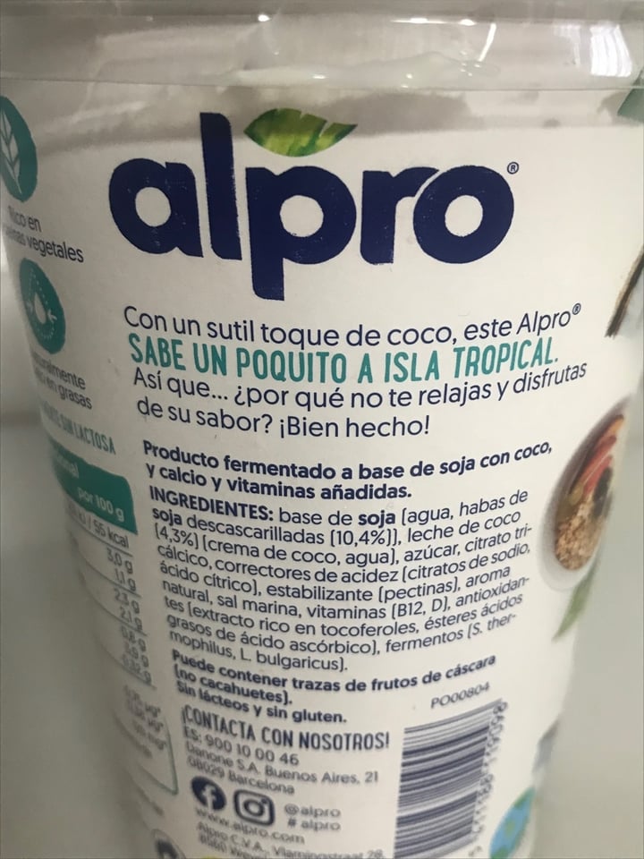 photo of Alpro Natural Con Coco Yogurt shared by @mariapm on  25 Jan 2020 - review