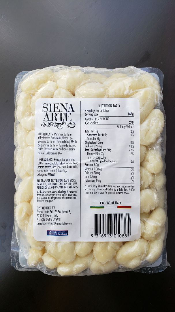 photo of SIENA Gnocchi Di Patate GNOCCHI DI PATATE shared by @govegtoday on  09 Feb 2020 - review