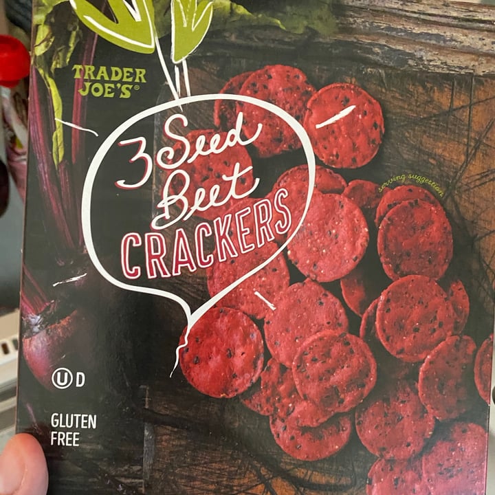 photo of Trader Joe's 3 seed beet crackers shared by @jessierose on  31 May 2021 - review