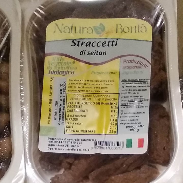 photo of Natura & Bontà Straccetti di Seitan shared by @rapanellaveg on  11 Apr 2021 - review