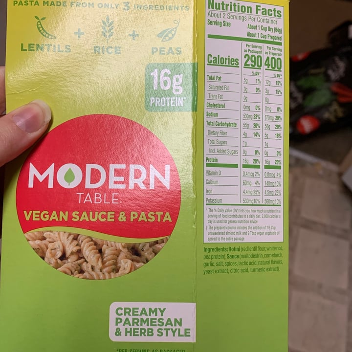 photo of Modern Table Vegan sauce & pasta shared by @tianaowen on  07 Apr 2021 - review