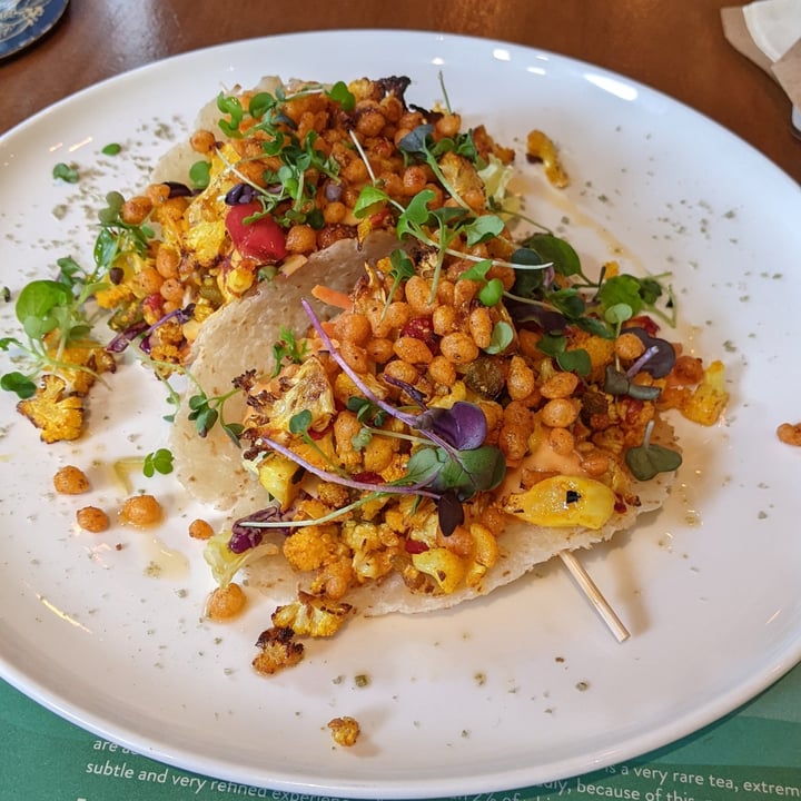 photo of t-Lounge by Dilmah Tumeric Roasted Cauliflower Coconut Tacos shared by @vishika on  19 Feb 2022 - review