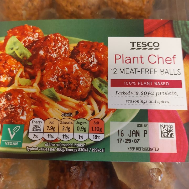 photo of Tesco Plant Chef 12 Meat-Free Balls shared by @sayareaper on  22 Jan 2022 - review