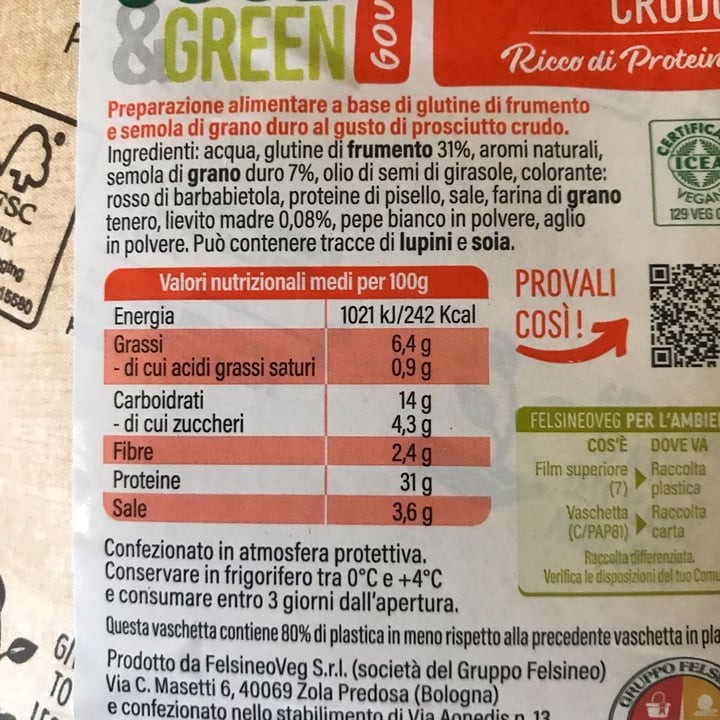 review photo of Felsineo Veg Affettato Vegetale Al Gusto Di Prosciutto Crudo shared by @alessialuna on 12 Jul 2022 - review
