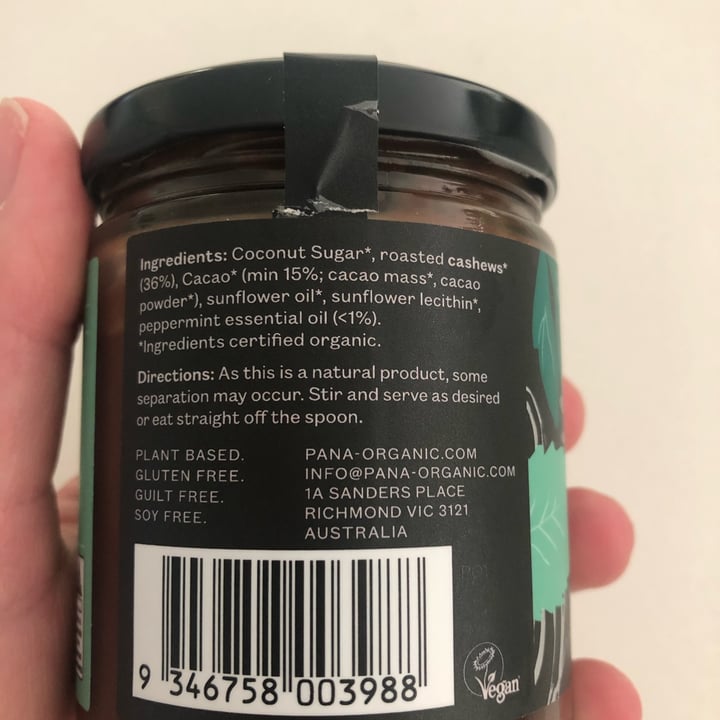 review photo of Pana Organic Minty Dark Chocolate Spread shared by @carlafonsecajackson on 01 May 2022 - review
