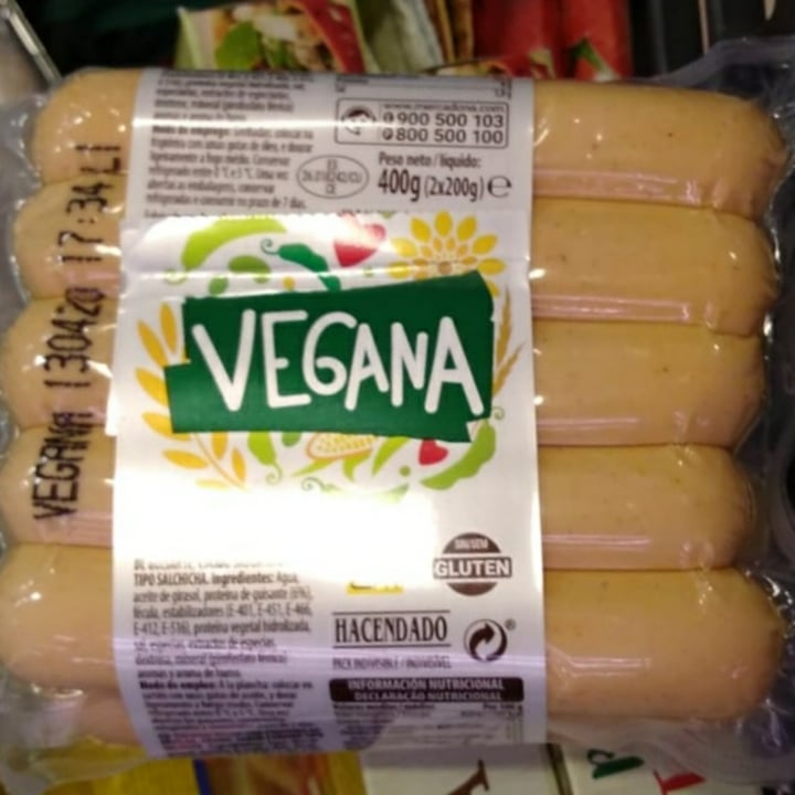 photo of Hacendado Salchichas Vegana shared by @veganforever72 on  01 Dec 2020 - review