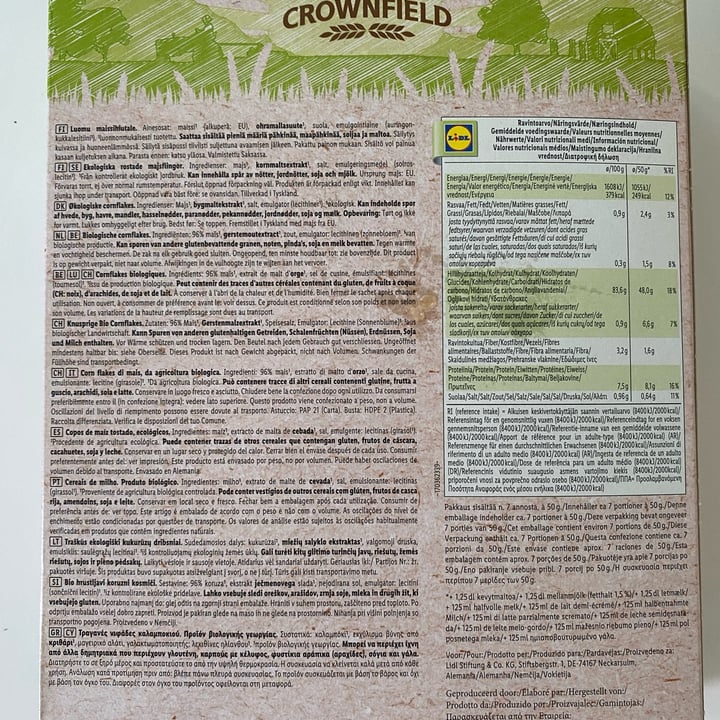 photo of Crownfield Bio Corn organic flakes shared by @martyveg on  01 Sep 2022 - review
