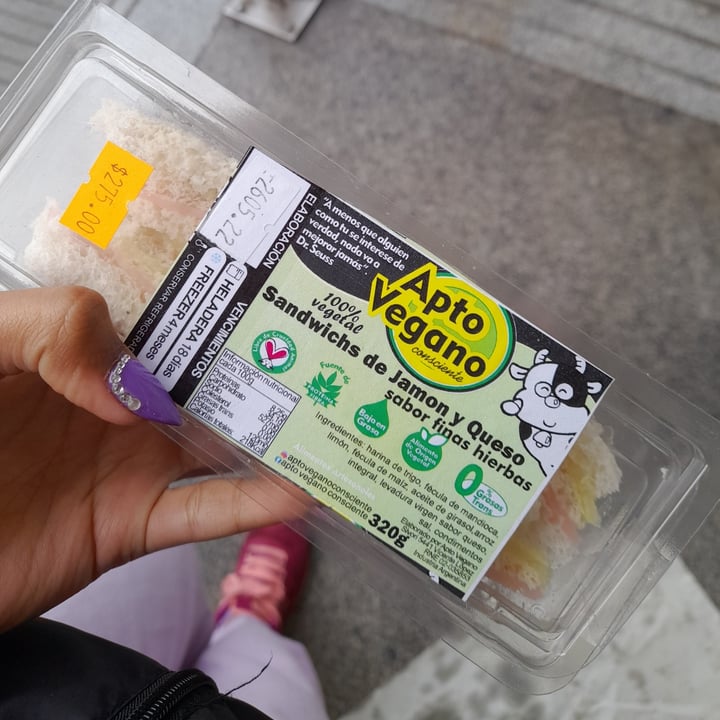 photo of Apto Vegano Consciente Sándwich de Miga de Jamón Y Queso Sabor Finas Hierbas shared by @rochisalg on  15 Jun 2022 - review