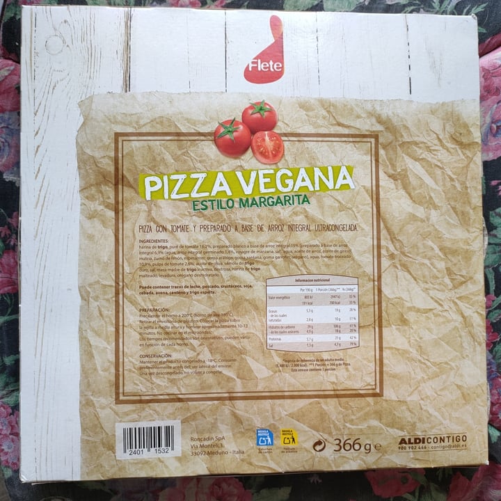 review photo of ALDI Pizza Vegana Estilo Margarita shared by @brujitavegan on 10 Nov 2021 - review
