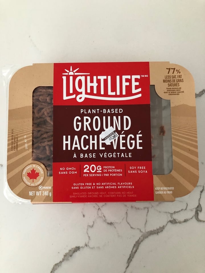 photo of Lightlife Plant Based Ground Meat shared by @jtt on  07 Feb 2020 - review