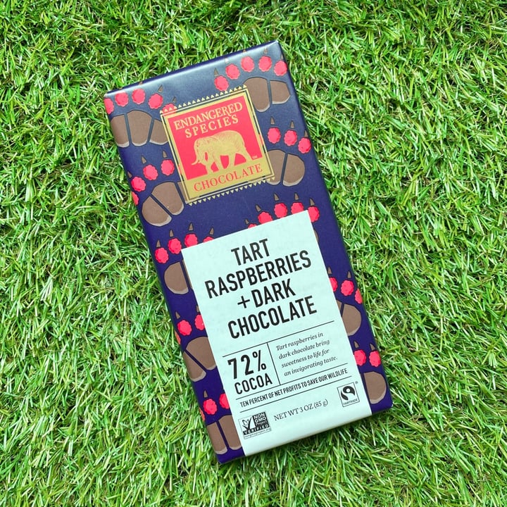 photo of Endangered Species Chocolate tart raspberries + dark chocolate shared by @thatsassymomo on  12 Jan 2021 - review