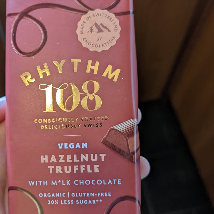 photo of Rhythm 108 M’lk & hazlenut truffle Chocolate Bar shared by @sarahburland on  31 Jan 2022 - review