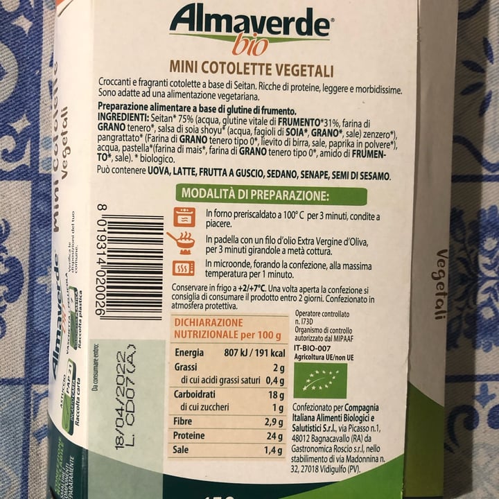 photo of Almaverdebio Mini cotolette shared by @annabuccella on  05 Apr 2022 - review