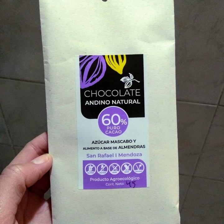 photo of Chocolate Andino Natural Chocolate 60% shared by @flornijas on  17 Sep 2020 - review