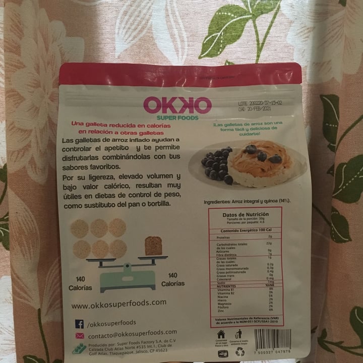 photo of Okko Super Foods Rice Cakes con Quinoa shared by @sonjka79 on  28 Apr 2020 - review