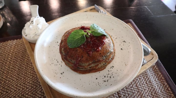 review photo of Goodsouls Kitchen Black Sesame Pancakes With Strawberry Jam shared by @kaylabear on 13 Mar 2020 - review