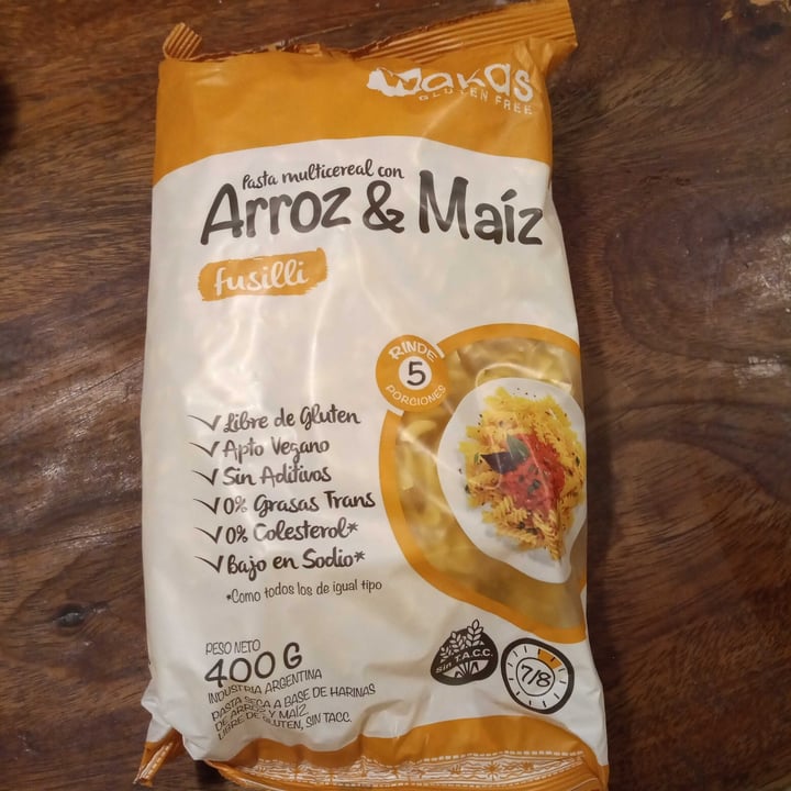 photo of Wakas Pasta Multicereal con Arroz y Maiz Fusilli shared by @tierramarycielo on  07 Jul 2020 - review