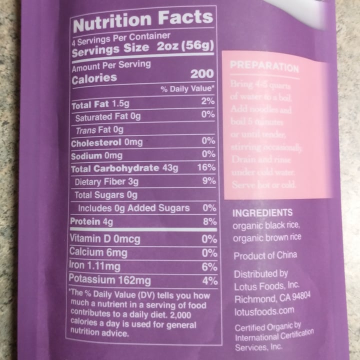 photo of Lotus Foods (Rice Is Life) Forbidden Pad Thai Rice Noodles shared by @leposava on  12 Apr 2022 - review