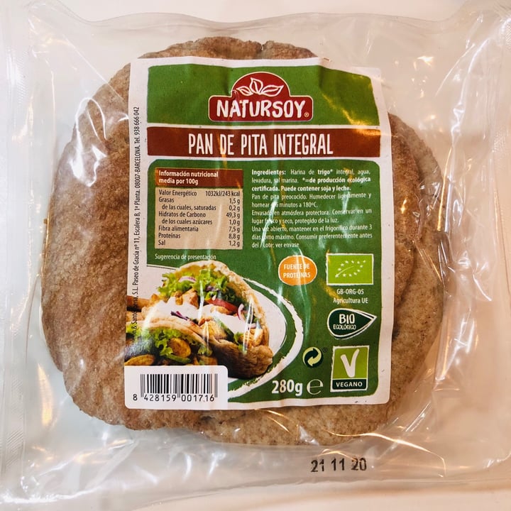 photo of Natursoy Pan de Pita integral shared by @scandreu on  06 Feb 2021 - review