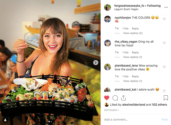 photo of Legumi Sushi Vegan Sushi Sampling shared by @forgoodnessseyks on  25 Oct 2019 - review