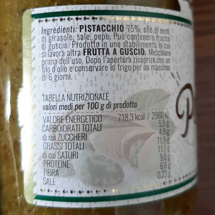 photo of Sicilia Perfetta Pesto di Pistacchio shared by @paoveg on  11 Dec 2022 - review