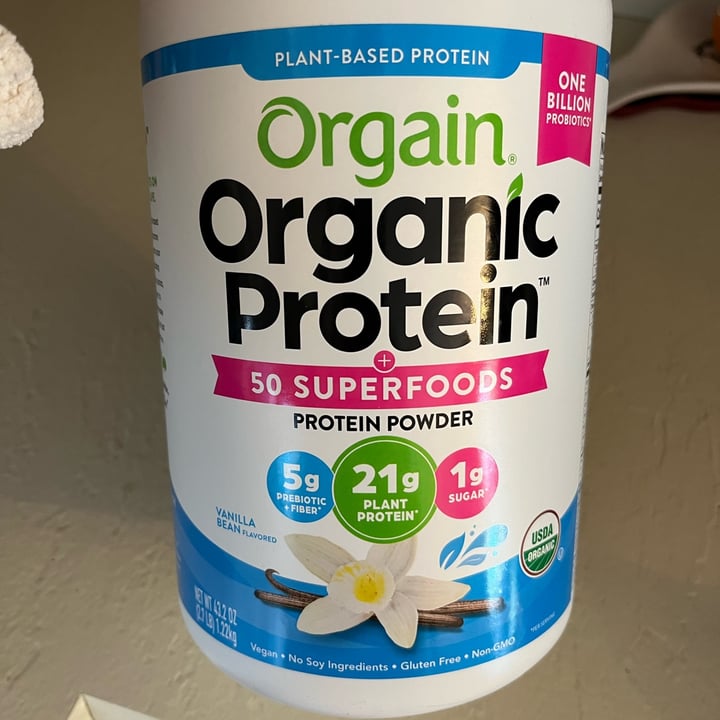 photo of Orgain Orgain super foods and vanilla bean protein powder shared by @montanavegan13 on  07 May 2022 - review