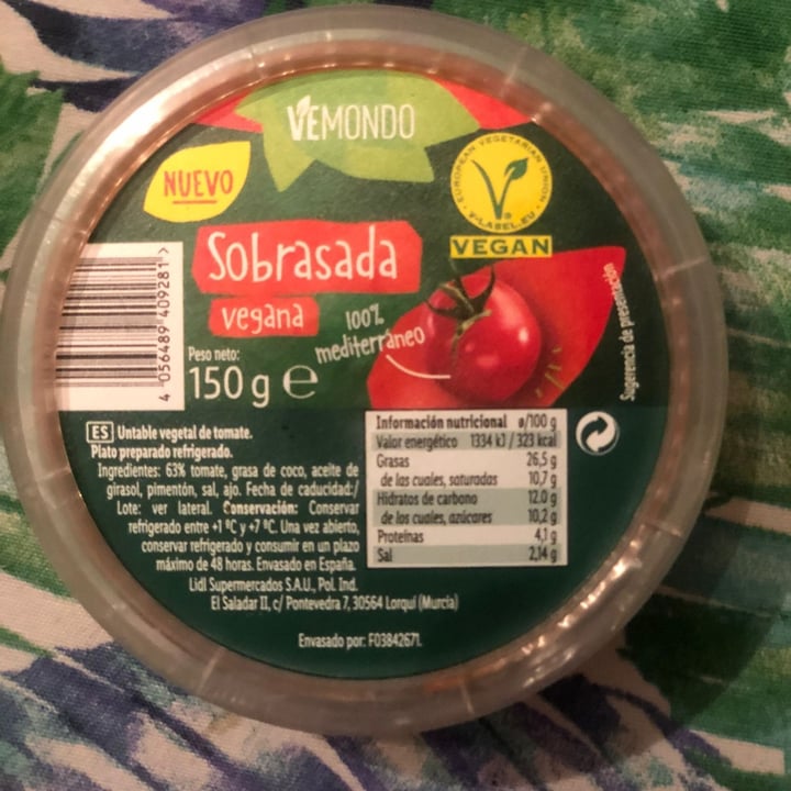 review photo of Vemondo Sobrasada vegana shared by @rcrdani on 30 Mar 2022 - review