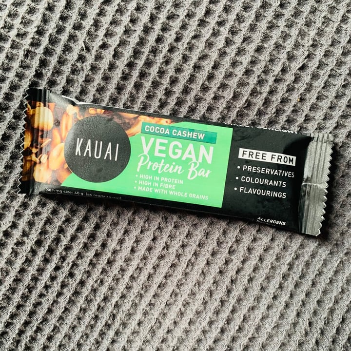 photo of Kauai Cocoa Cashew Vegan Protein Bar shared by @annika-m on  03 Feb 2021 - review