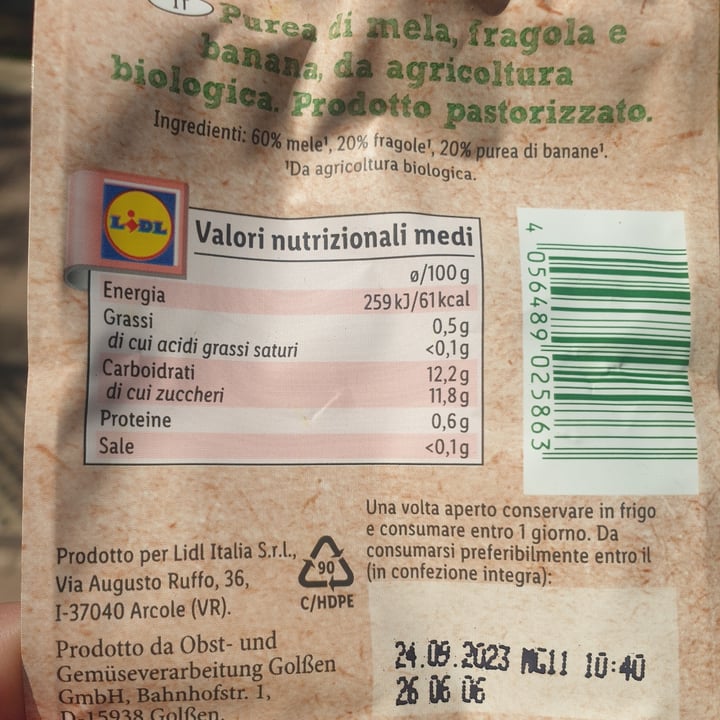 review photo of Freshona Bio mousse di mela, fragola e banana shared by @lucibreizh on 03 Aug 2022 - review