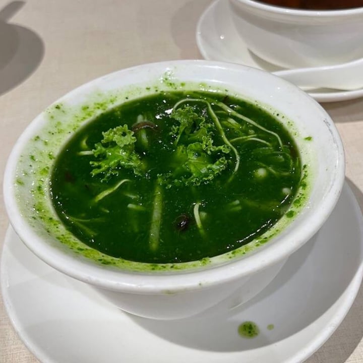 photo of LingZhi Vegetarian - Liat Towers Braised Organic Kale Broth served in Bamboo Cup shared by @mehmehrene on  20 Apr 2022 - review