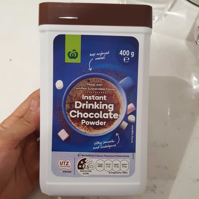 instant drinking chocolate powder from Woolworths Food - Vegan Product ...