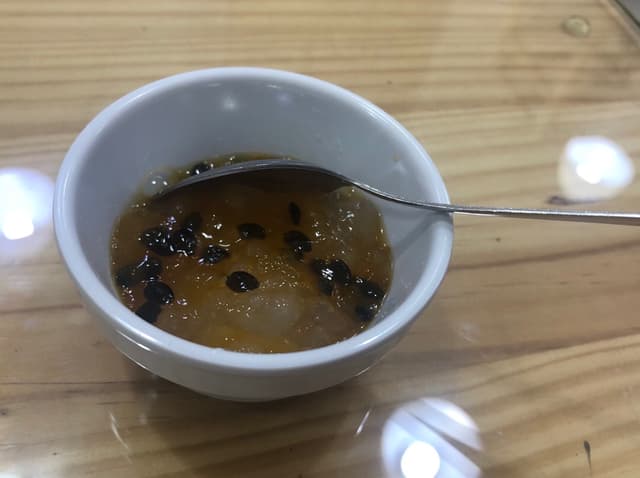 Photo of the dish “Dunce de sagú y maracuya”