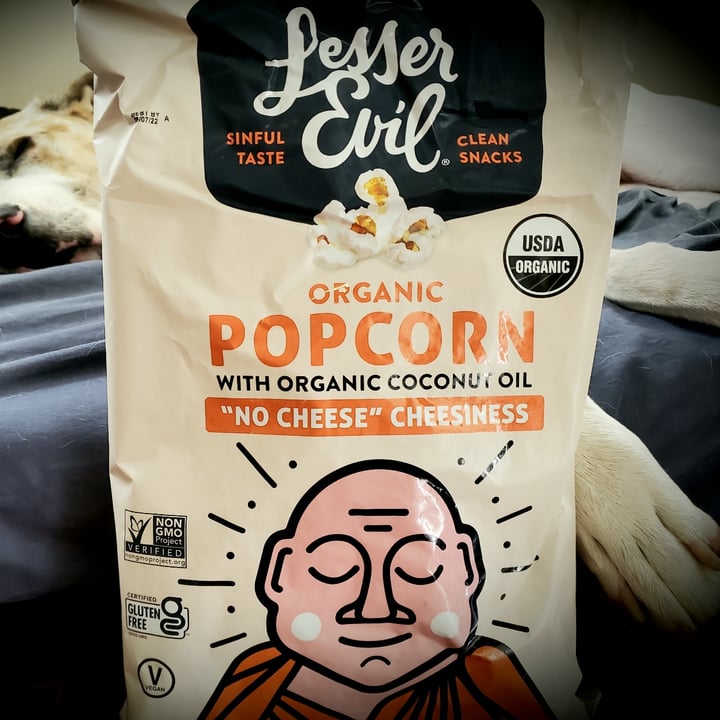 photo of Lesser Evil Snacks Organic Popcorn No Cheese Cheesiness shared by @itsjustmel on  15 Feb 2022 - review
