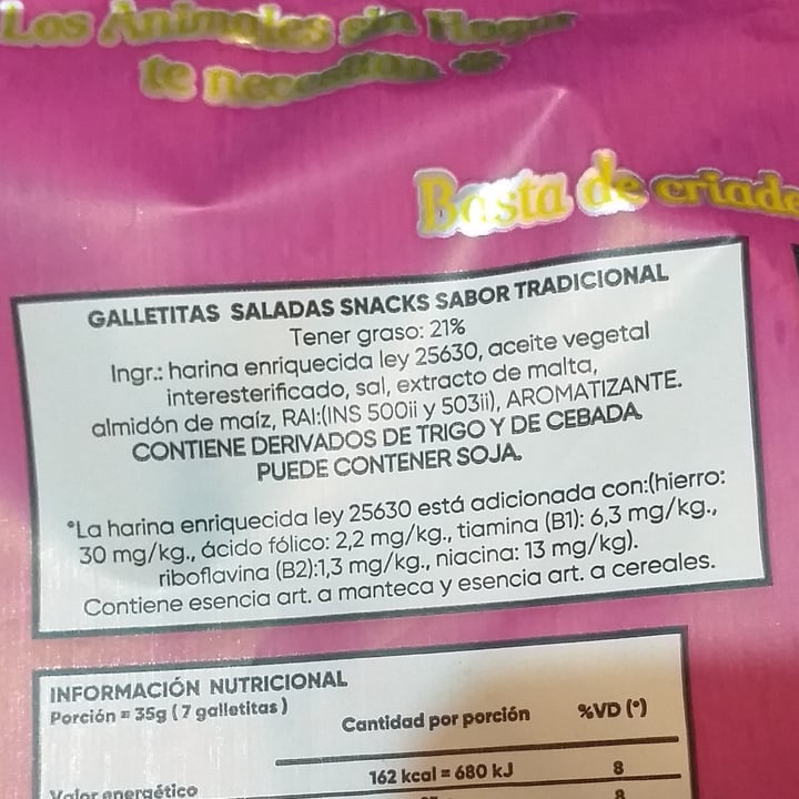 photo of Un Rincón Vegano Vegsnacks Galletas Saladas sabor Tradicional shared by @melinamelinacc on  31 Jul 2020 - review