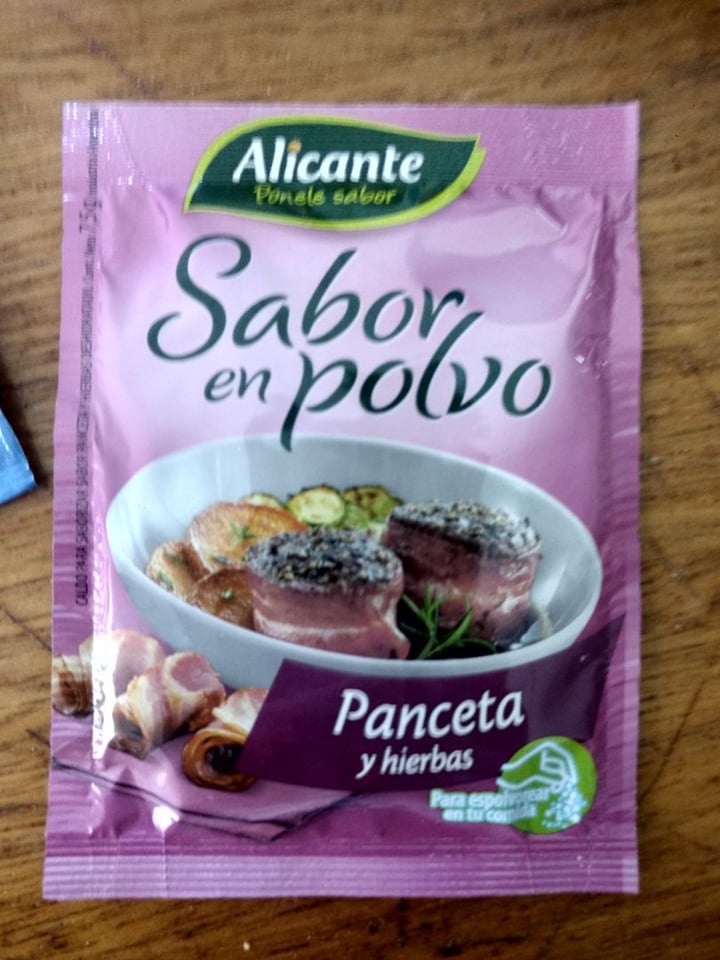 photo of Alicante Sabor en Polvo Panceta y Hierbas shared by @tomyrivaderovegan on  23 Dec 2019 - review