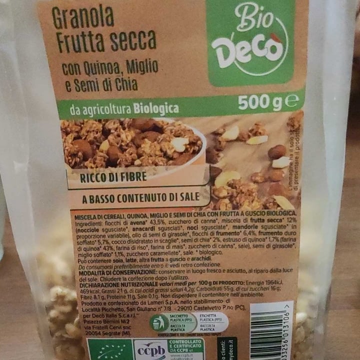 review photo of Biodecò granola Frutta Secca shared by @elisatirrito on 14 Jun 2022 - review